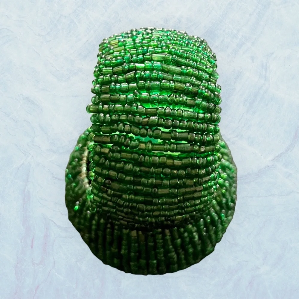 Set of 3 Green Sequin Beaded‎ Napkin Rings
